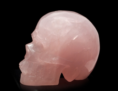 Kristallschädel, Skull, Rosenquarz, ca. 770 Gramm
