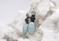 Preview: Larimar earrings with moonstone and labradorite, set in 925 silver