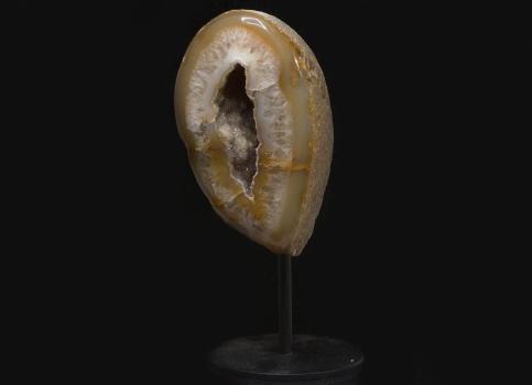 Agate geode on metal stand, No. 8