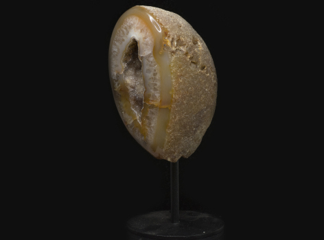 Agate geode on metal stand, No. 8