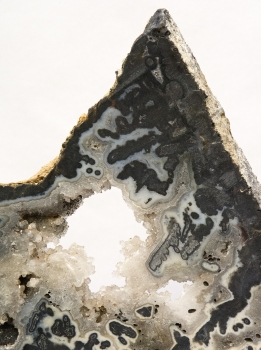 Achatscheibe XL, Top-Qualität auf Metallständer, schöne Kristallbildung