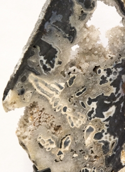 Achatscheibe XL, Top-Qualität auf Metallständer, schöne Kristallbildung