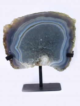 Achat-Geode auf Metallständer,