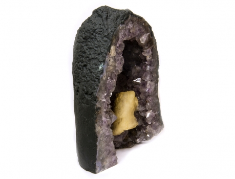 Amethyst Druse Basecut 5300 Gramm, Extra Qualität mit Orangencalcitkristall