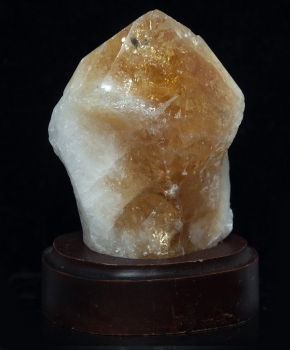 Citrine tip on wooden base, Brazil, 360 grams