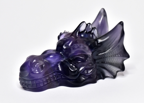 Dragon head, skull, obsidian ca. Fluorit
