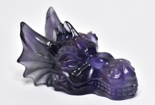 Dragon head, skull, obsidian ca. Fluorit