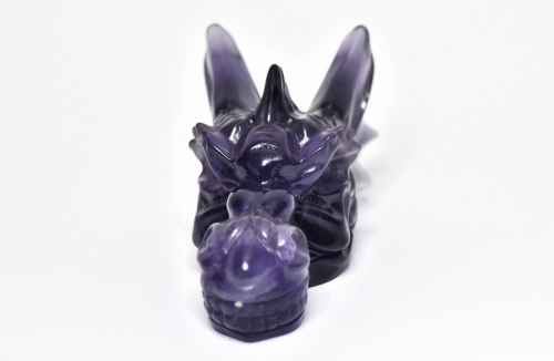 Dragon head, skull, obsidian ca. Fluorit