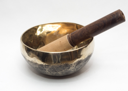 Klangschale Nepal schwarz-gold