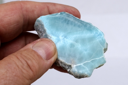 Larimar Rohstein, 320 Carat! Atlantisstein, eine seite anpoliert, Top-Qualität
