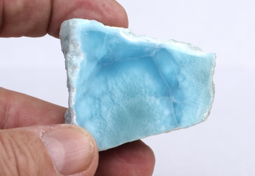 Larimar Rohstein, 340 Carat! Atlantisstein, eine seite anpoliert, Top-Qualität