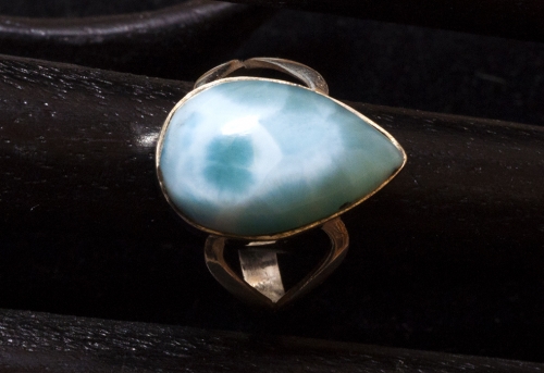 Larimar Ring Nr. 16, in 925 Silber gefasst, 29 Carat