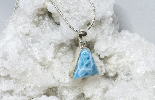 Larimar Anhänger AAA  Nr.10, in 925 Silber gefasst