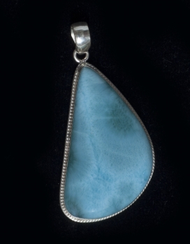 Larimar Pendant No.14, set in 925 silver, 125.40 carat