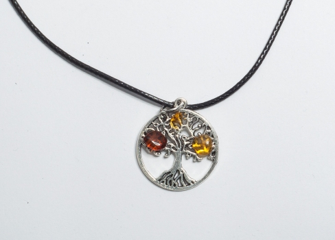 BALTIC AMBER PENDANT / amulet "Tree of Life"