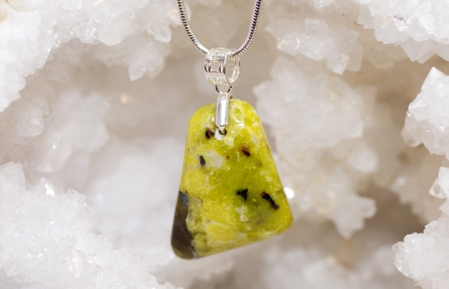 Lizardite Pendant No. 1 with 925 Silver Eyelet