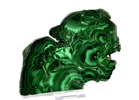 Malachit AAA Anschliff Top-Qualität Malachit-Platte XL Scheibe Kongo beidseits poliert no 3