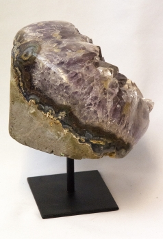 Rauchquarz Stufe Brasilien XL, auf Metallständer