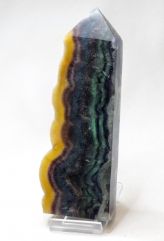 Regenbogenfluorit Spitze, Flourit Anschliff, Flourit