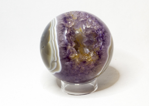 Amethyst-Achat Kugel, Edelstein-Kugel Nr. 5