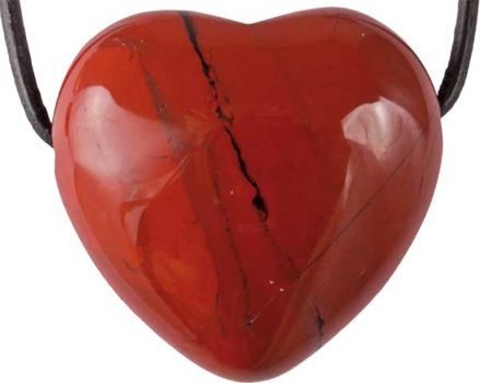 Herz 30 mm gebohrt, Jaspis rot