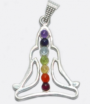 Meditation Chakra Anhänger, Silber