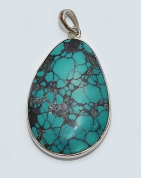 Türkis, in 925 Silber gefasst, 59 Carat