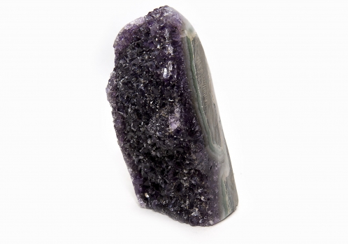Uruguay Amethyst poliert, 365 Gramm, dunkle, violette Kristalle
