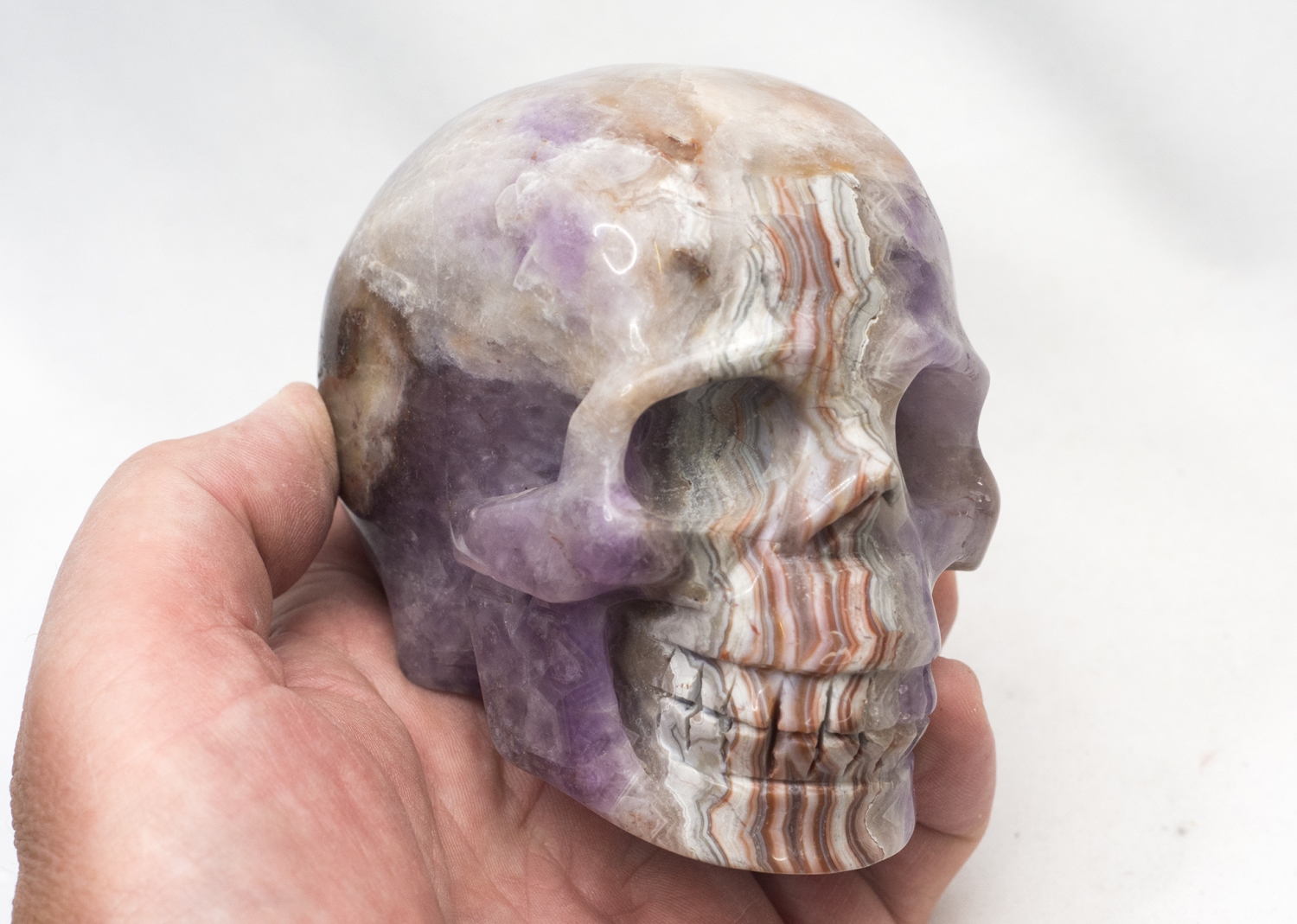 Kristallschädel, Skull Achat, 907 Gramm