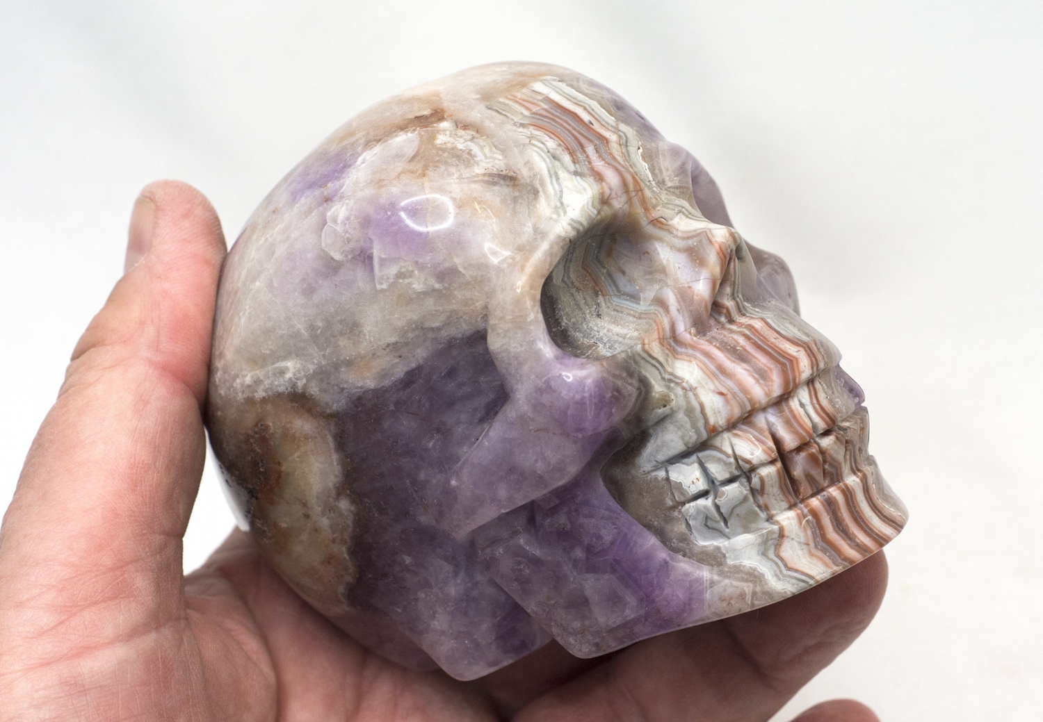 Kristallschädel, Skull Achat, 907 Gramm