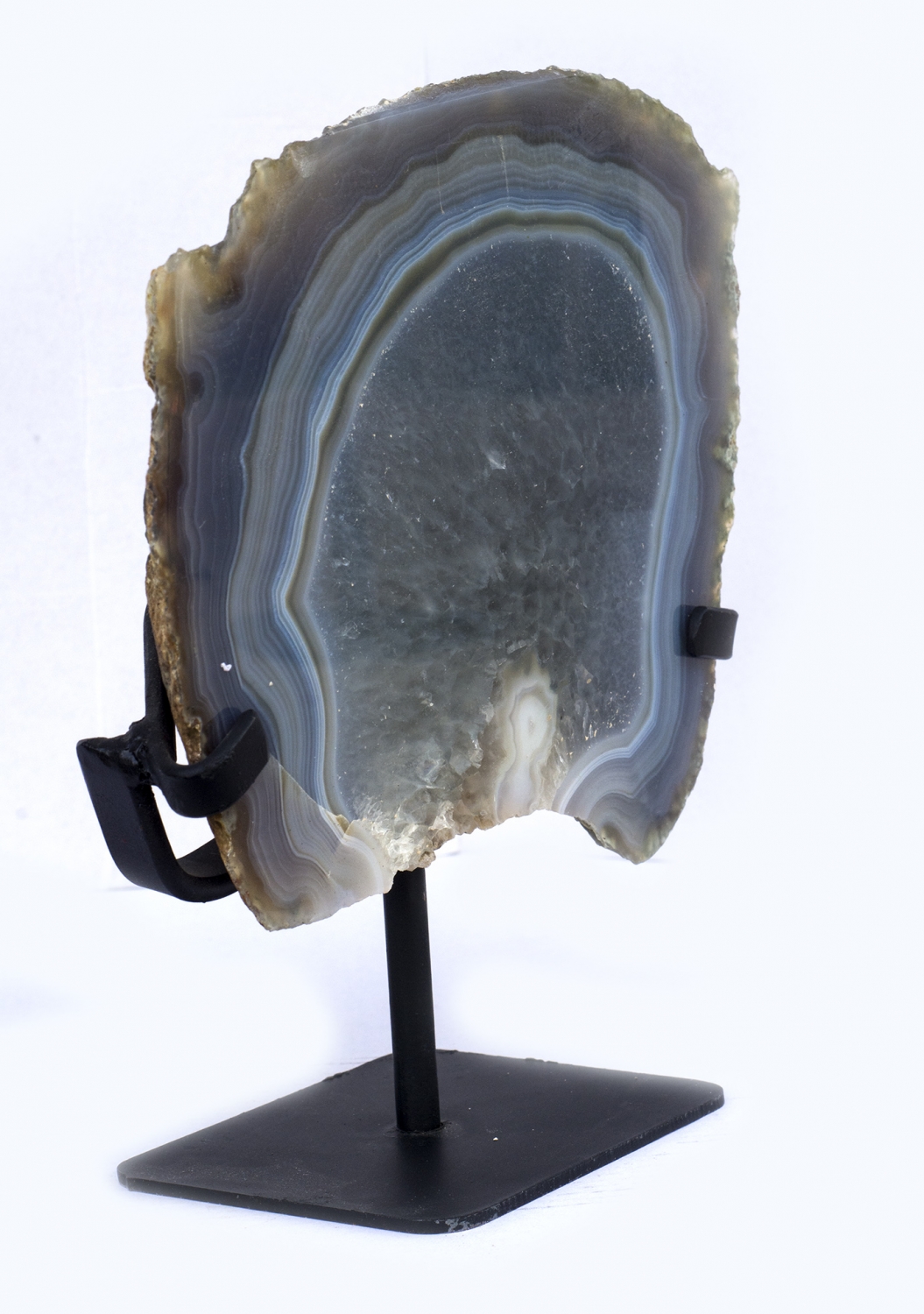 Achat-Geode auf Metallständer,