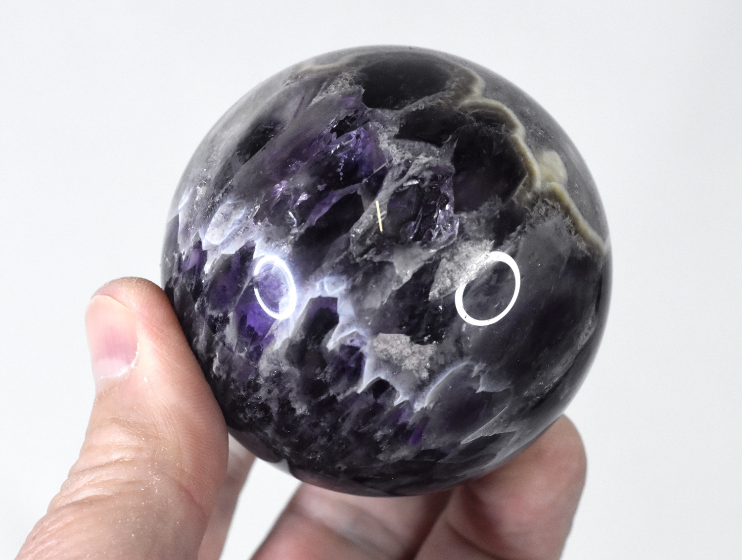Chevron-Amethyst Kugel, Edelstein-Kugel Nr. 1