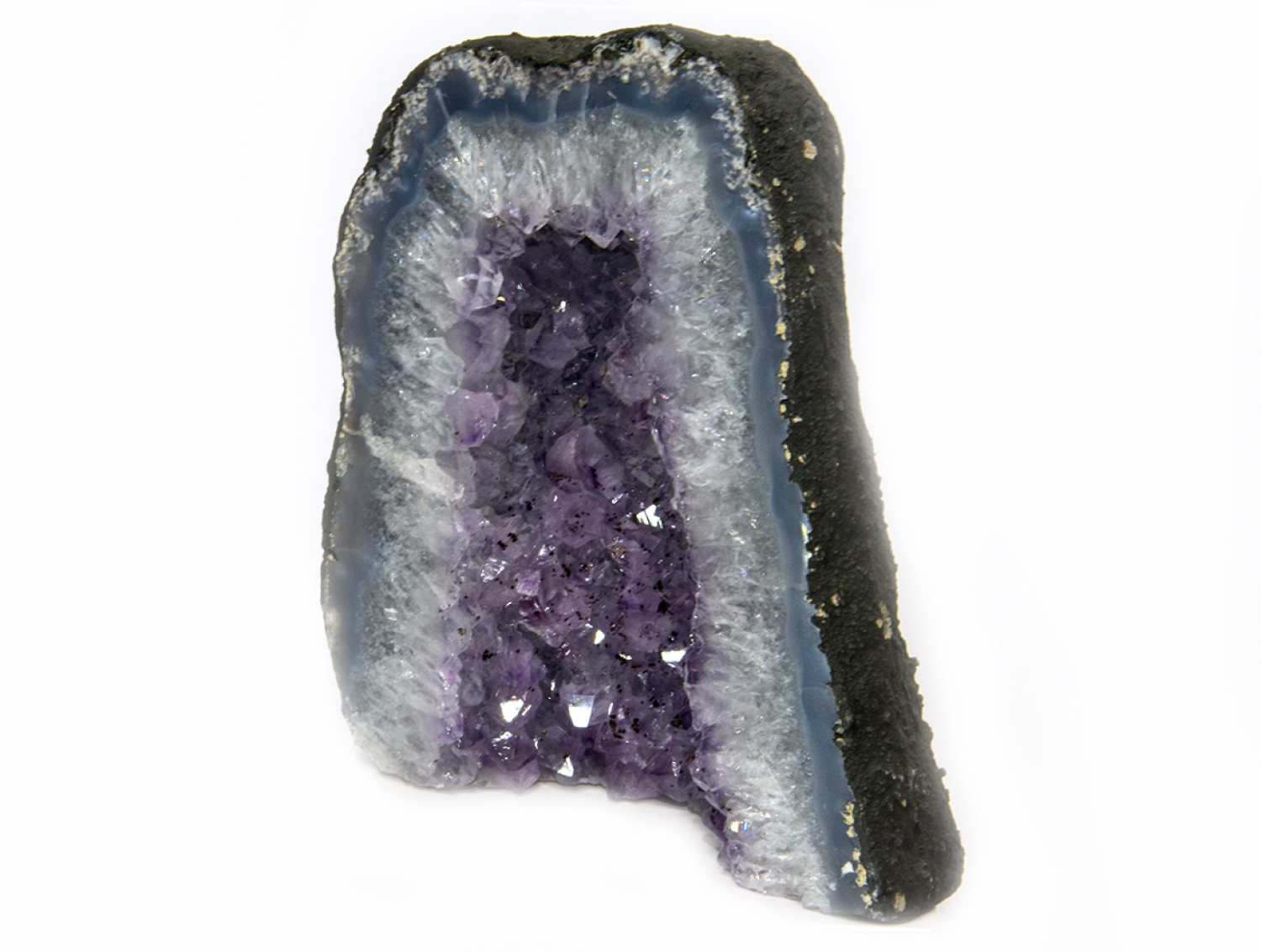 Amethyst Druse Basecut 1755 Gramm, breiter Achatrand