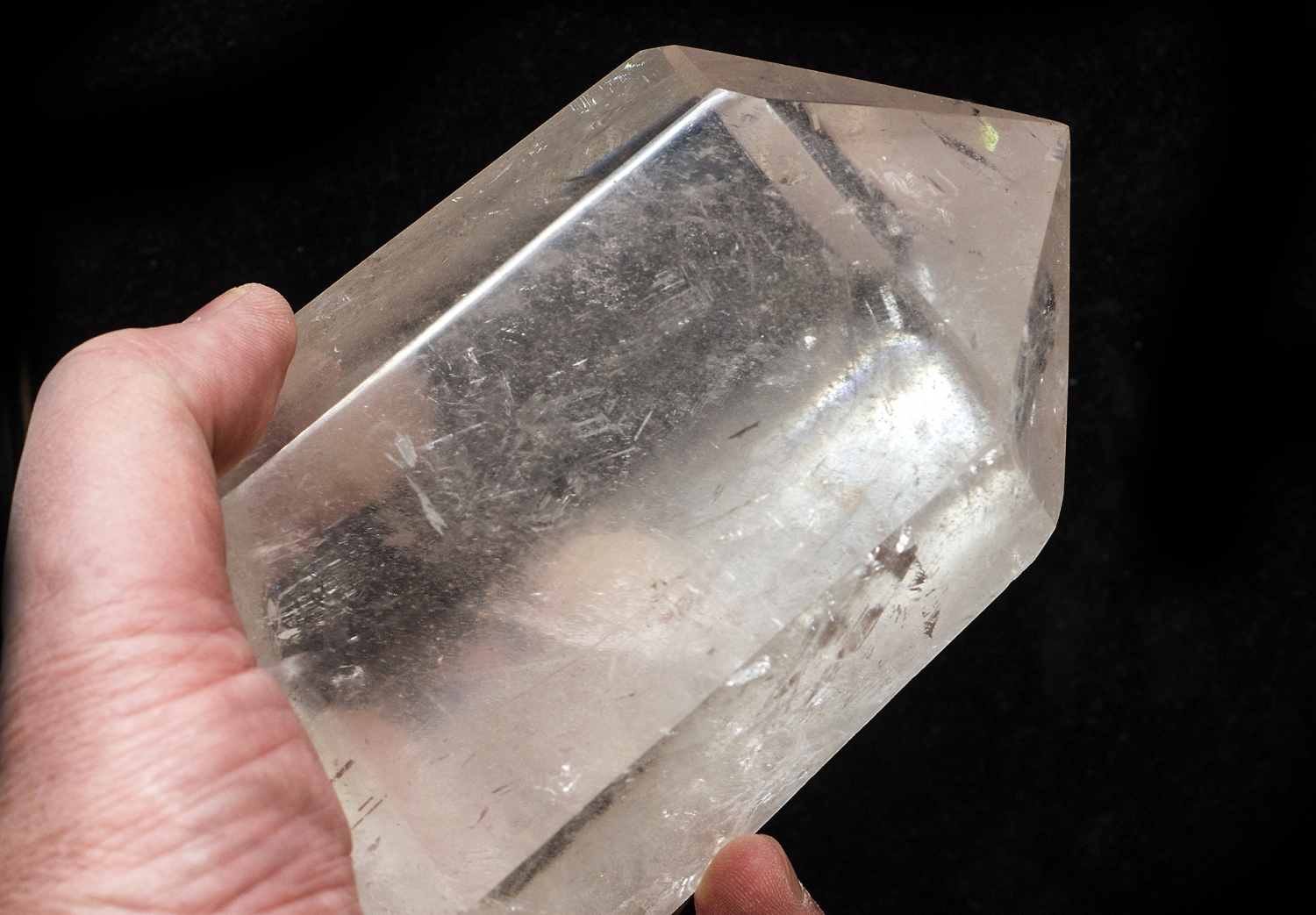 Rock crystal tip XL, all sides polished