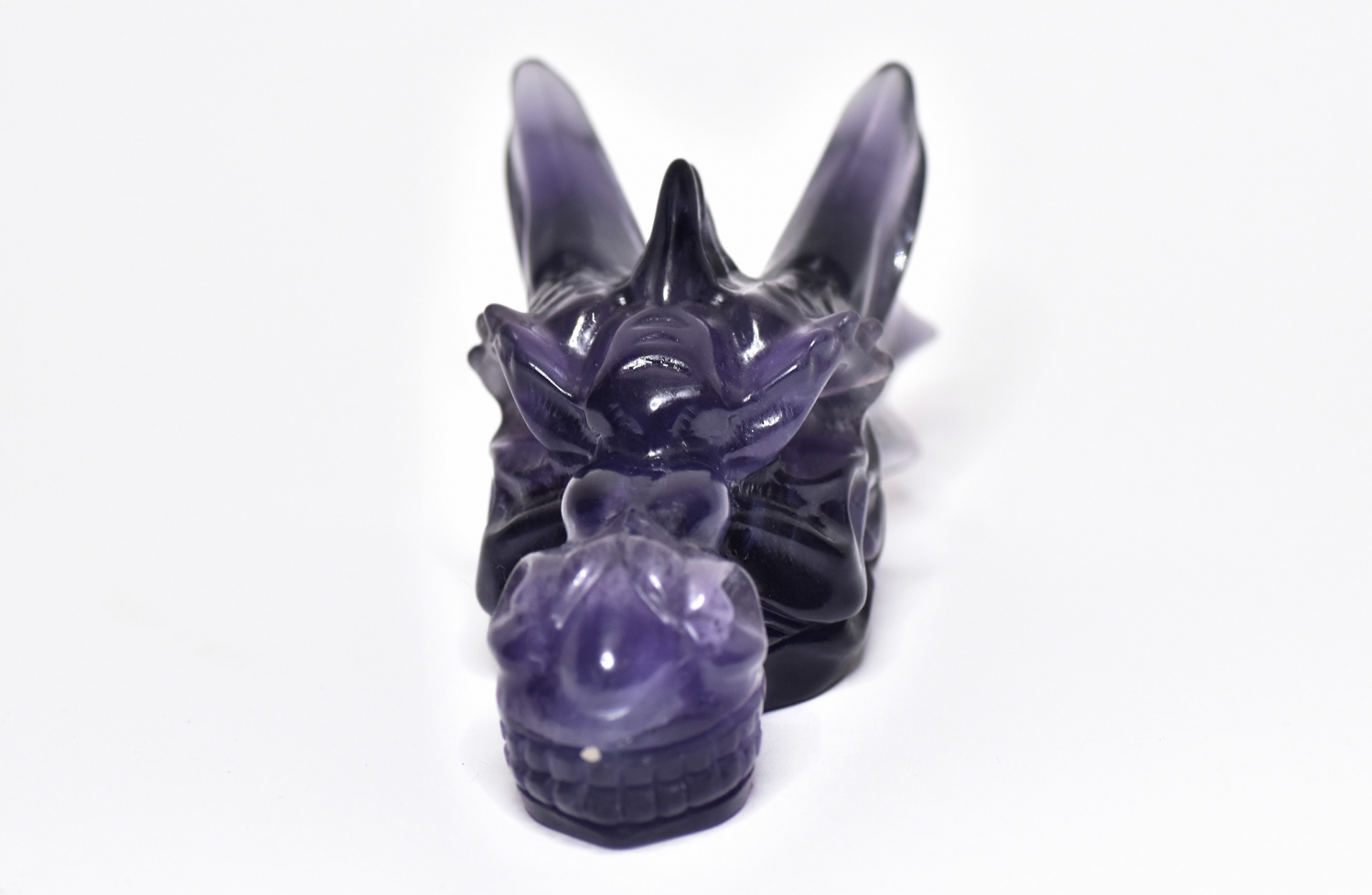 Dragon head, skull, obsidian ca. Fluorit