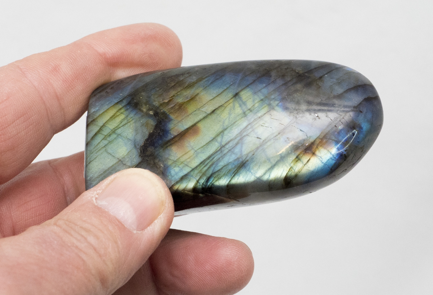 Labradorit, rundum polierte Freeform, aus Madagaskar Nr. 302