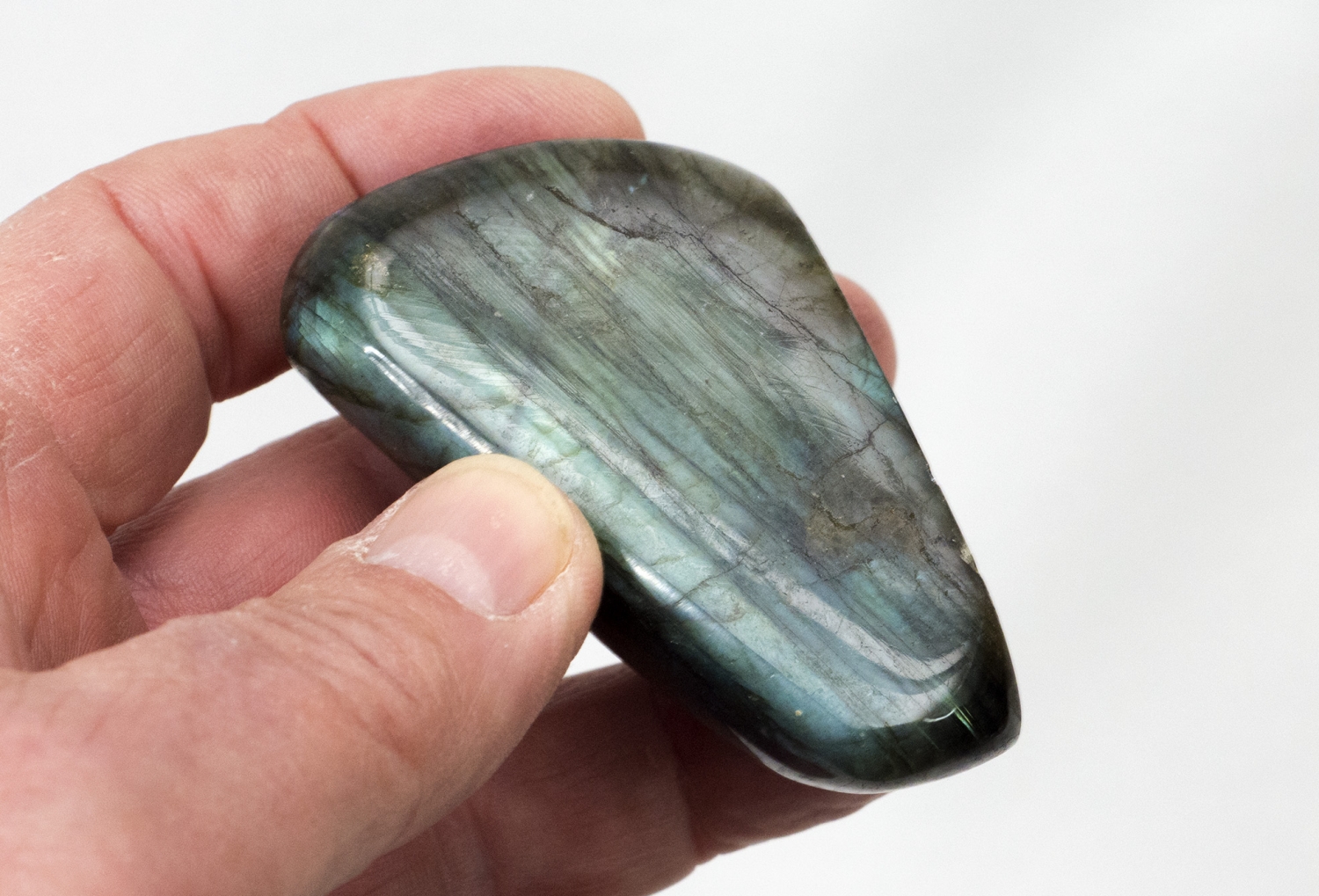 Labradorit, rundum polierte Freeform, Nr. 304