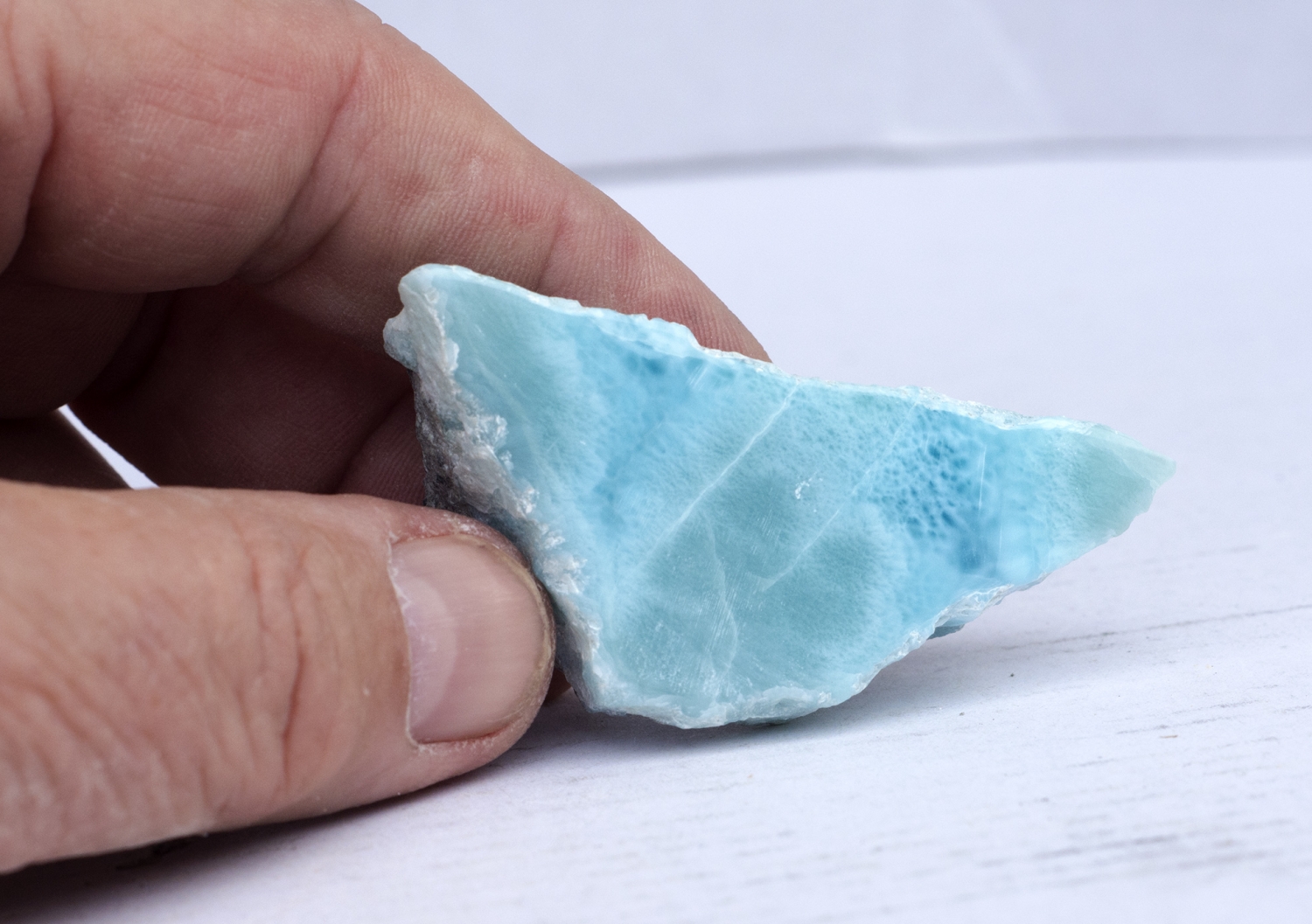 Larimar Rohstein, 215 Carat! Atlantisstein, eine seite anpoliert, Top-Qualität
