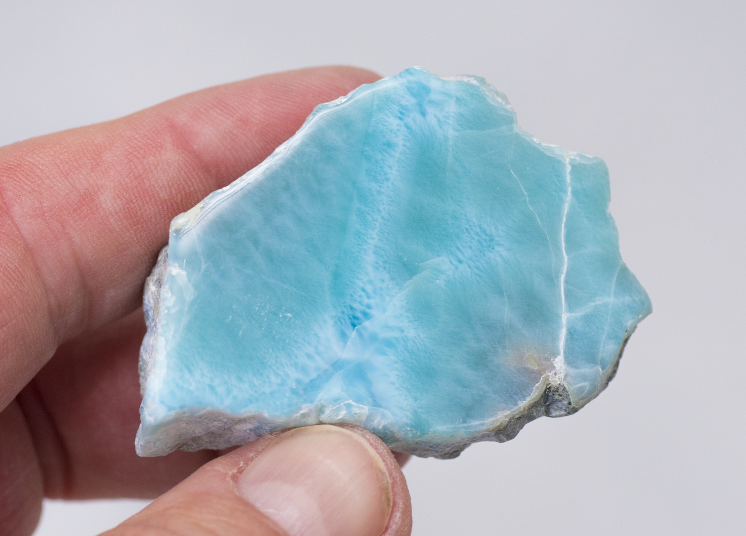 Larimar Rohstein, 320 Carat! Atlantisstein, eine seite anpoliert, Top-Qualität