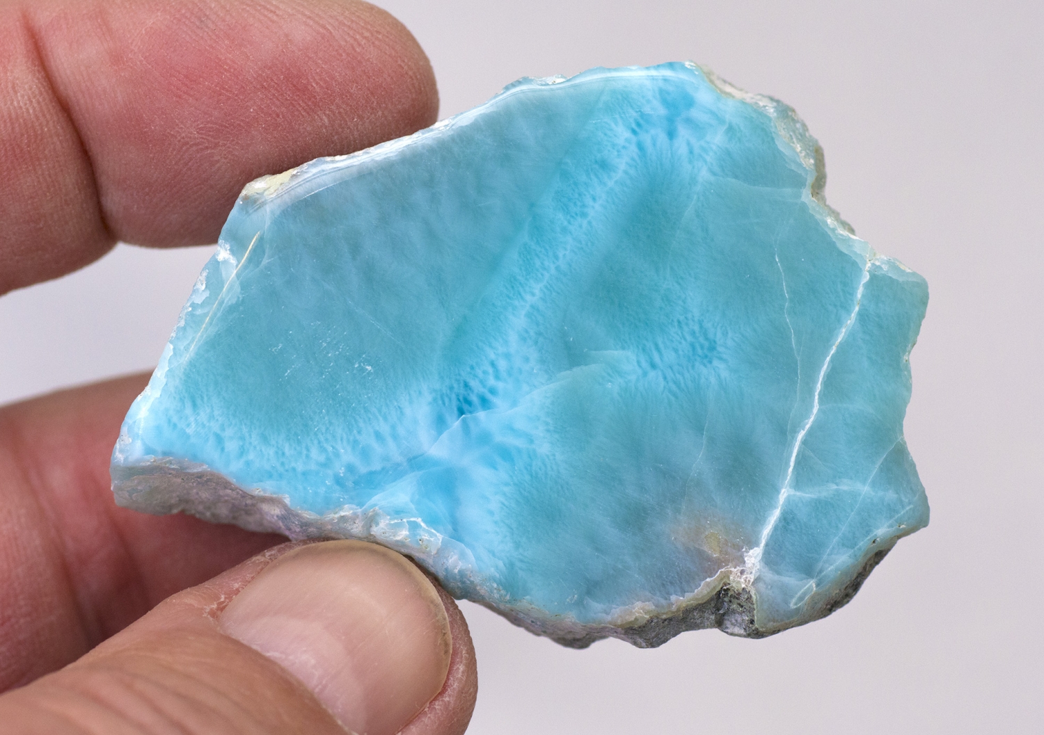 Larimar Rohstein, 320 Carat! Atlantisstein, eine seite anpoliert, Top-Qualität