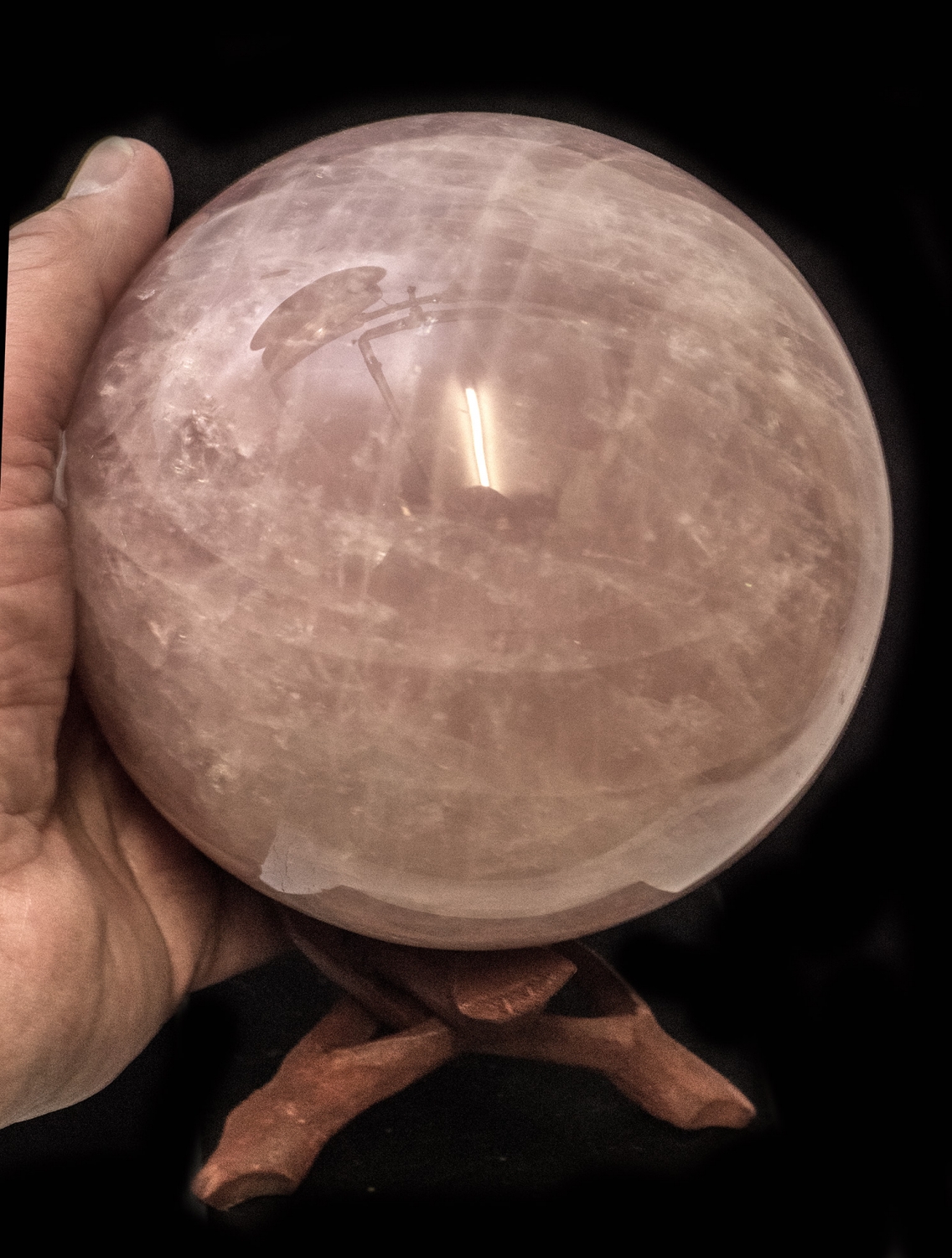 Rosenquarz Kugel Crystal Sphere Healing Medidation Deko XXL 3 kg