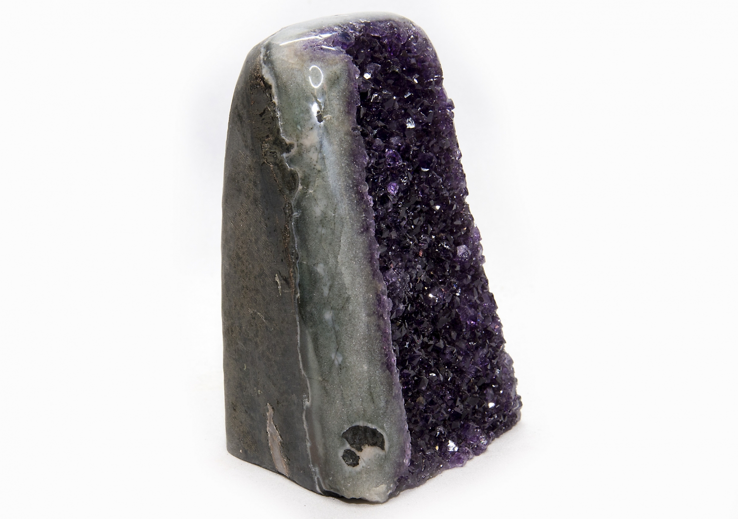 Uruguay amethyst polish, dark, purple crystals