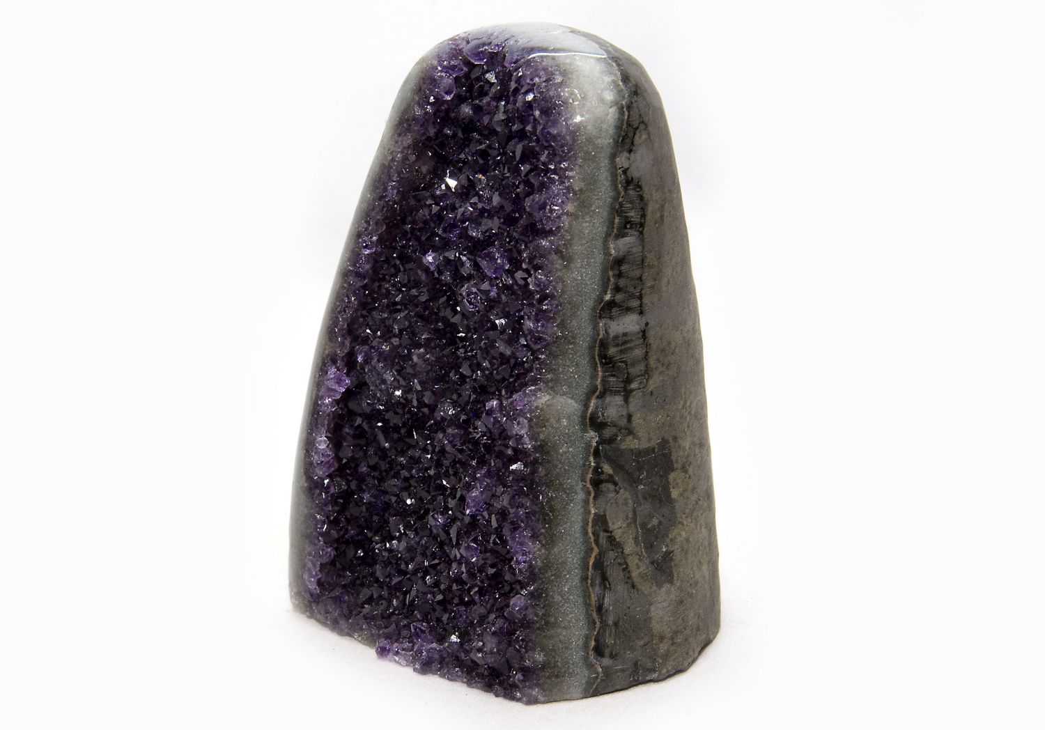 Uruguay amethyst polish, dark, purple crystals
