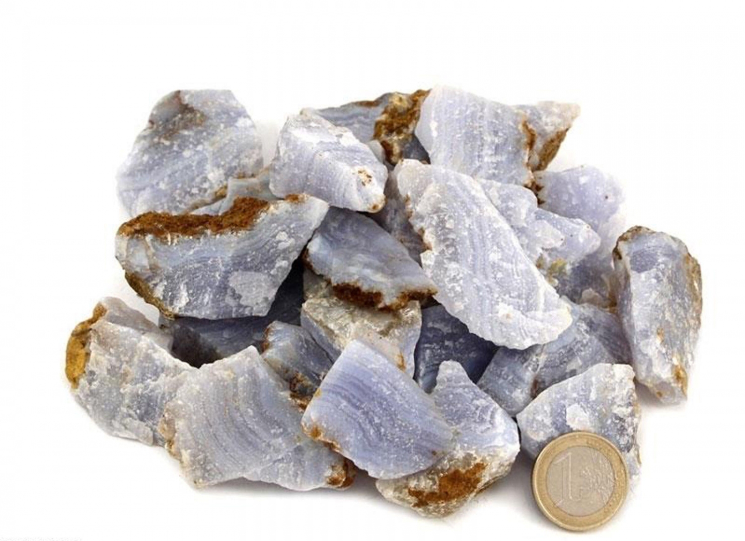 Blauer Chalcedon, kleine Rohsteine, Namibia, Topqualität, 250 gramm