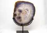 XL agate slice, top quality on a metal stand